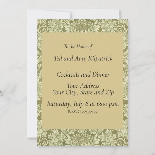 William Morris Zonnebloem Groene Bloem Kaart (Achterkant)