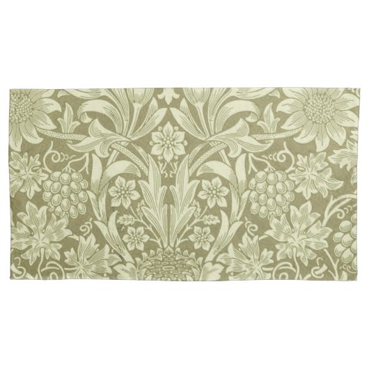 William Morris Zonnebloem Groene Bloem Kussensloop (Voorkant-Links)