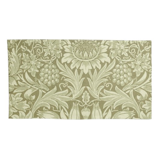 William Morris Zonnebloem Groene Bloem Kussensloop (Achterkant-Rechts)