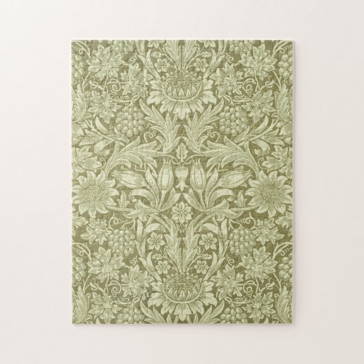 William Morris Zonnebloem Groene Bloem Legpuzzel (Verticaal)