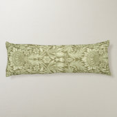 William Morris Zonnebloem Groene Bloem Lichaamskussen (Achterkant)