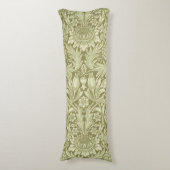 William Morris Zonnebloem Groene Bloem Lichaamskussen (Voorkant Verticaal)
