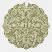 William Morris Zonnebloem Groene Bloem Ornament Kaart (Achterkant)