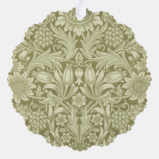 William Morris Zonnebloem Groene Bloem Ornament Kaart (Achterkant)