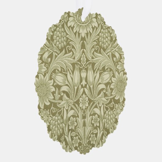 William Morris Zonnebloem Groene Bloem Ornament Kaart (Rechts)