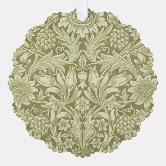 William Morris Zonnebloem Groene Bloem Ornament Kaart (Voorkant)