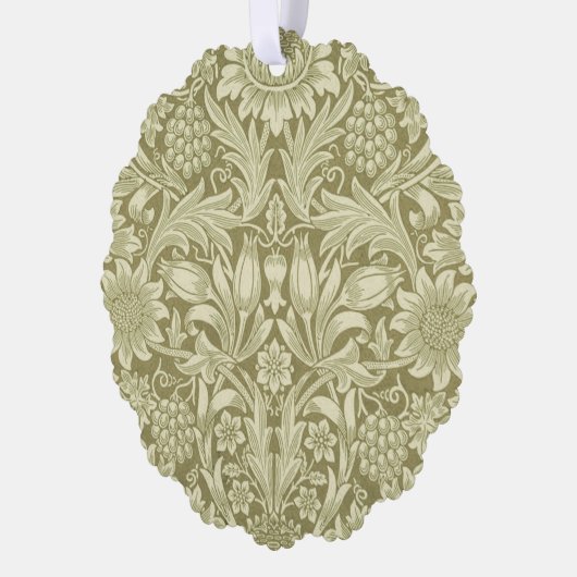William Morris Zonnebloem Groene Bloem Ornament Kaart (Links)