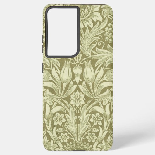 William Morris Zonnebloem Groene Bloem Samsung Galaxy Hoesje (Achterkant)