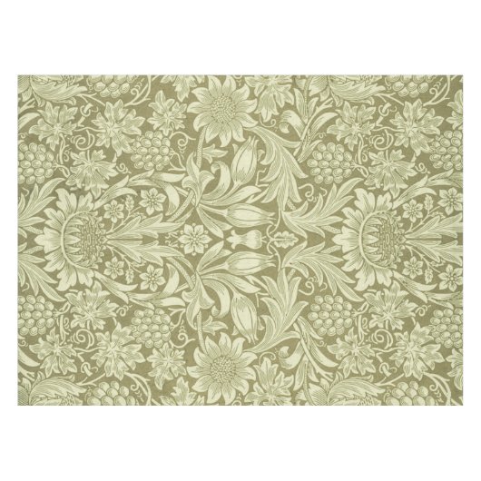 William Morris Zonnebloem Groene Bloem Tafelkleed (Voorkant (Horizontaal))