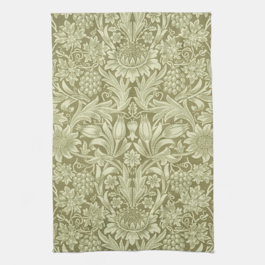 William Morris Zonnebloem Groene Bloem Theedoek (Verticaal)