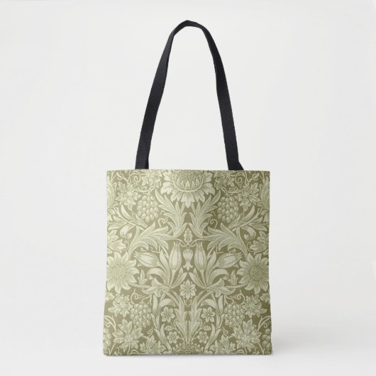 William Morris Zonnebloem Groene Bloem Tote Bag (Voorkant)