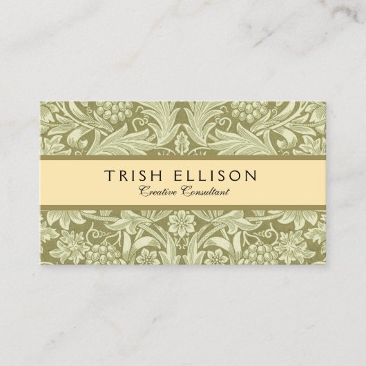 William Morris Zonnebloem Groene Bloem Visitekaartje (Voorkant)