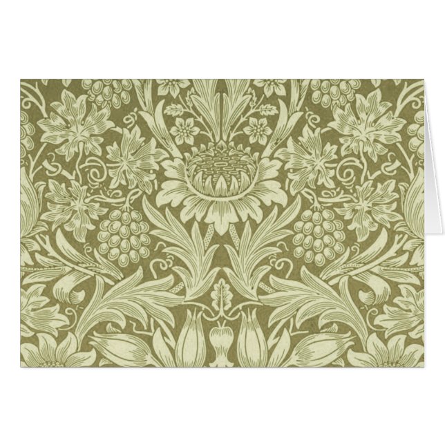William Morris Zonnebloem Vintage Olijfgroene Dama (Voorkant Horizontaal)