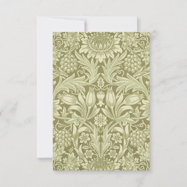 William Morris Zonnebloem Vintage Olijfgroene Dama (Voorkant)