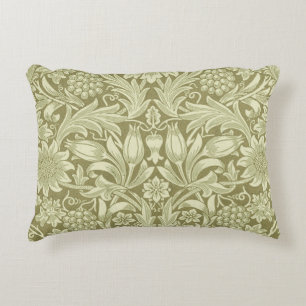 William Morris Zonnebloem Vintage Olijfgroene Dama Accent Kussen