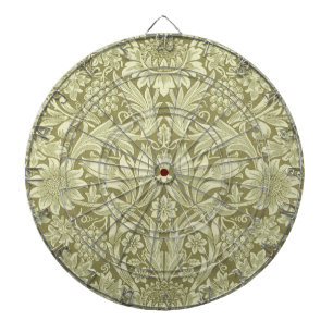 William Morris Zonnebloem Vintage Olijfgroene Dama Dartbord