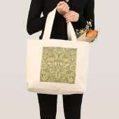 William Morris Zonnebloem Vintage Olijfgroene Dama Grote Tote Bag (Voorkant (product))