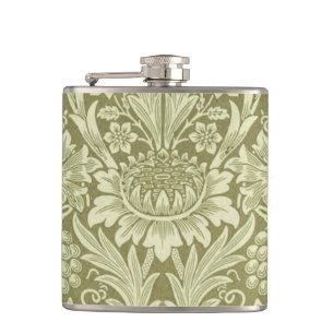 William Morris Zonnebloem Vintage Olijfgroene Dama Heupfles