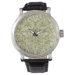 William Morris Zonnebloem Vintage Olijfgroene Dama Horloge