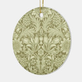 William Morris Zonnebloem Vintage Olijfgroene Dama Keramisch Ornament (Links)
