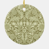 William Morris Zonnebloem Vintage Olijfgroene Dama Keramisch Ornament (Achterkant)