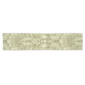 William Morris Zonnebloem Vintage Olijfgroene Dama Korte Tafelloper (Horizontaal)