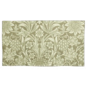 William Morris Zonnebloem Vintage Olijfgroene Dama Kussensloop (Voorkant-Links)