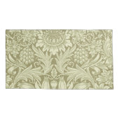William Morris Zonnebloem Vintage Olijfgroene Dama Kussensloop (Achterkant-Links)