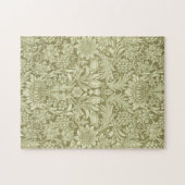 William Morris Zonnebloem Vintage Olijfgroene Dama Legpuzzel (Horizontaal)