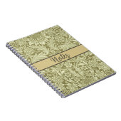 William Morris Zonnebloem Vintage Olijfgroene Dama Notitieboek (Rechterzijde)