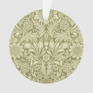 William Morris Zonnebloem Vintage Olijfgroene Dama Ornament