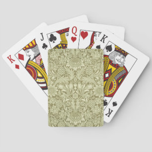 William Morris Zonnebloem Vintage Olijfgroene Dama Pokerkaarten