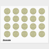 William Morris Zonnebloem Vintage Olijfgroene Dama Ronde Sticker (Vel)