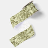 William Morris Zonnebloem Vintage Olijfgroene Dama Satijnen Lint (Achterkant)
