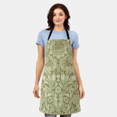 William Morris Zonnebloem Vintage Olijfgroene Dama Schort (Gedragen)