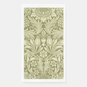 William Morris Zonnebloem Vintage Olijfgroene Dama Servet