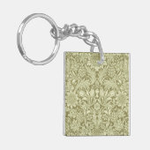 William Morris Zonnebloem Vintage Olijfgroene Dama Sleutelhanger (Voorkant Links)