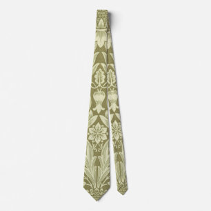 William Morris Zonnebloem Vintage Olijfgroene Dama Stropdas