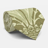 William Morris Zonnebloem Vintage Olijfgroene Dama Stropdas (Opgerold)