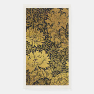 William Morris Zwart En Goud Bloemmotief Servet