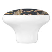 William * Morris Zwart en Goud Keramische Knop (Zijkant)