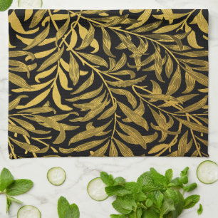 William Morris Zwart en Goud Wilgentak Theedoek