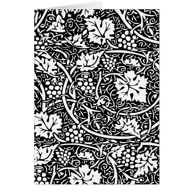 William Morris zwart-wit druivenrank patroon (Voorkant)
