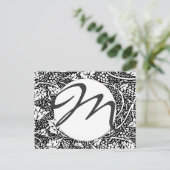William Morris zwart-wit druivenrank patroon Briefkaart (Staand voorkant)