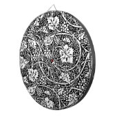 William Morris zwart-wit druivenrank patroon Dartbord (Voorkant Rechts)