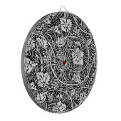 William Morris zwart-wit druivenrank patroon Dartbord (Voorkant Links)