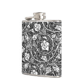 William Morris zwart-wit druivenrank patroon Heupfles (Links)