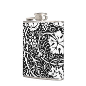 William Morris zwart-wit druivenrank patroon Heupfles (Links)