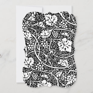 William Morris zwart-wit druivenrank patroon Kaart