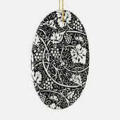 William Morris zwart-wit druivenrank patroon Keramisch Ornament (Rechts)